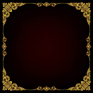 وکتور کادر و حاشیه خطی مربعی گلدار طلایی